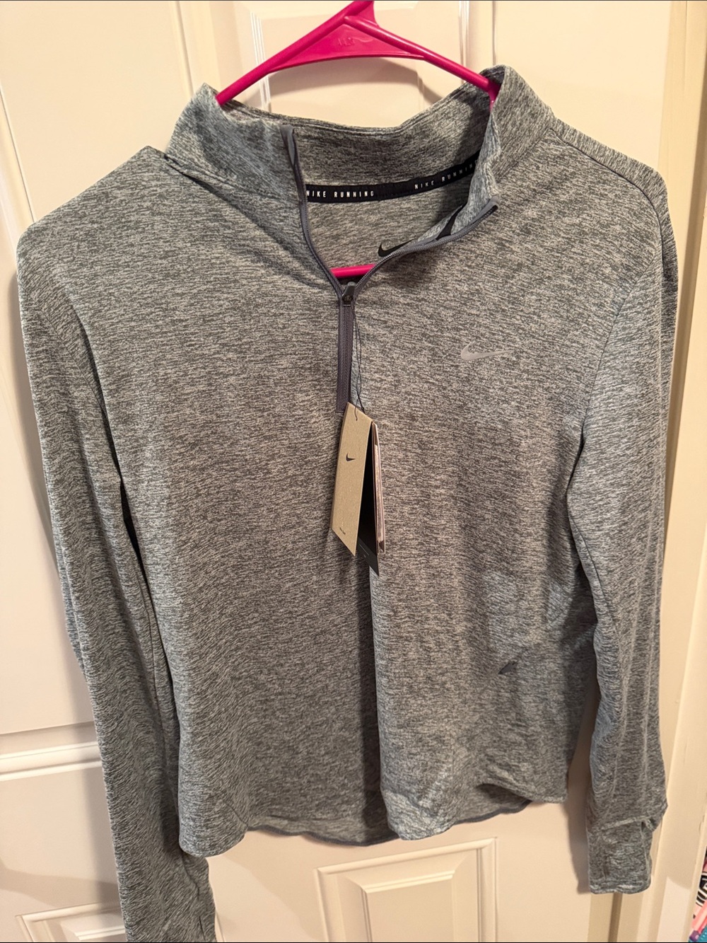 Nike Swift Running Heather Gray Half-Zip Pullover Hoodie